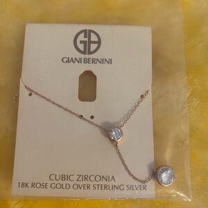 Giani Bernini Rose Gold Necklace with Cubic Zirconia